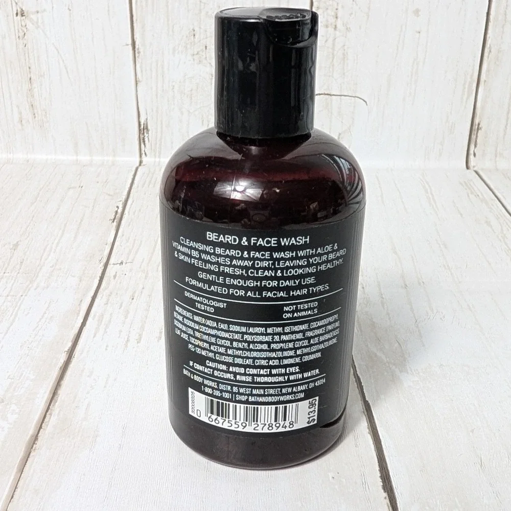 Bath & Body Works Beard & Face Wash Mens 4oz Single Barrel Bourbon Aloe NEW